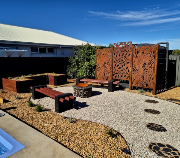 A commercial landscaped courtyard by MR Landscapes