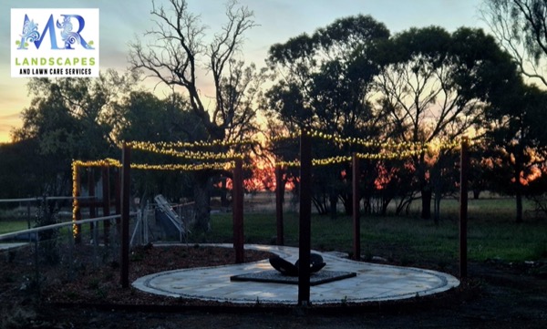 A firepit area built by MR Landscapes in Dubbo
